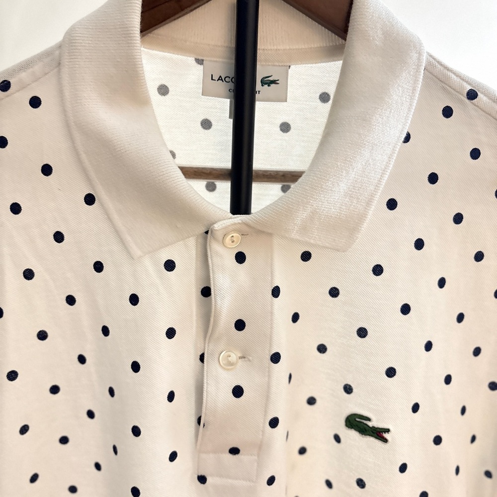 Lacoste Polo with navy blue Dots - Picture 3 of 5